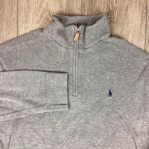 Polo Ralph Lauren Pullover Sweater‎ 1/4 Zip Gray Pony Men's Collared
